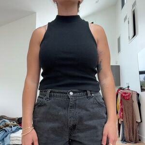 A New Day black Ribbed Sleeveless Top